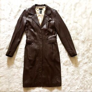 Bebe Women’s Long Leather Jacket